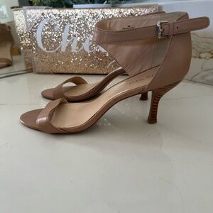 Nine West Tan Classic Heels with Rhinestone Details